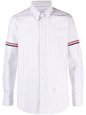 Thom Browne grosgrain-band striped Oxford shirt - White
