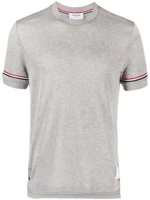 Thom Browne grosgrain-loop short-sleeve T-shirt - Grey