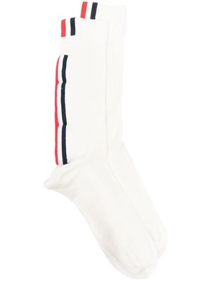 Thom Browne grosgrain loop tab socks - White