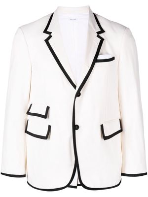 Thom Browne grosgrain ribbon-trim blazer - White
