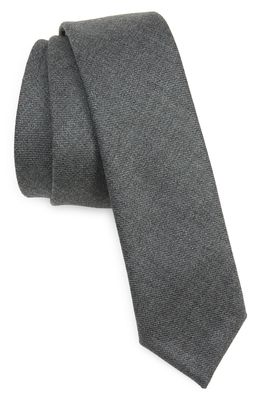Thom Browne Heathered Wool Twill Skinny Tie in Dark Grey
