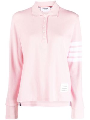 Thom Browne Hector 4-Bar long-sleeved polo shirt - Pink
