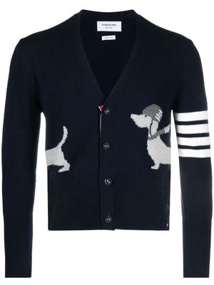 Thom Browne Hector 4-Bar stripe cardigan - Blue
