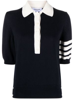 Thom Browne Hector 4-Bar stripe polo shirt - Blue