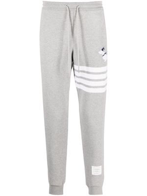 Thom Browne Hector-embroidered track pants - Grey