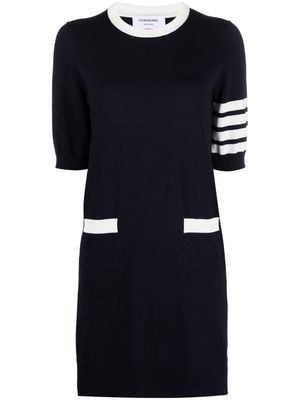 Thom Browne Hector-embroidery knitted minidress - Blue