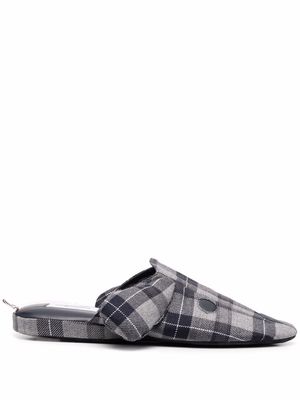 Thom Browne Hector tartan slippers - Grey