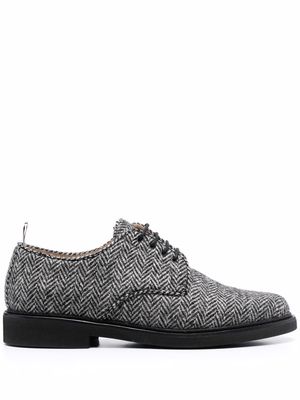 Thom Browne herringbone-pattern lace-up shoes - Black