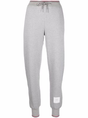 Thom Browne herringbone pattern track trousers - Grey