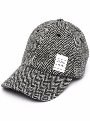 Thom Browne herringbone-tweed baseball cap - Grey