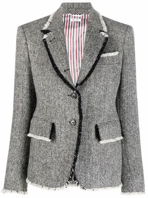 Thom Browne herringbone wool single-breasted blazer - Grey
