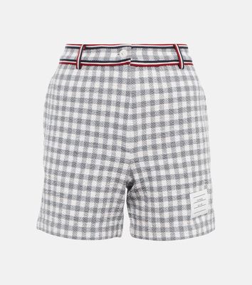 Thom Browne High-rise gingham cotton shorts