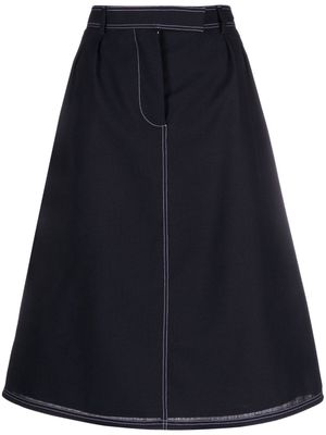Thom Browne high-waisted contrasting-stitch skirt - Blue
