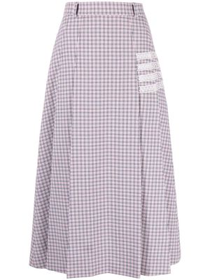 Thom Browne high-waisted pleated skirt - White