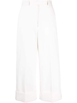 Thom Browne high-waisted wide-leg trousers - White