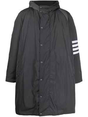 Thom Browne hooded RWB detail coat - 035 MED GREY