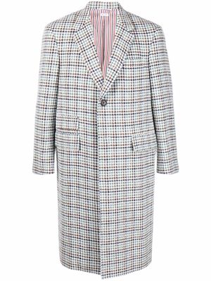 Thom Browne houndstooth-pattern coat - White