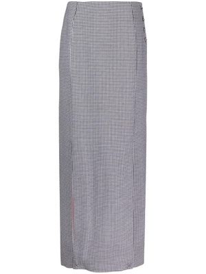 Thom Browne houndstooth-pattern wool maxi skirt - Black