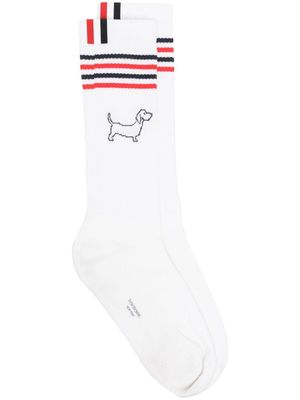 Thom Browne intarsia-knit ankle socks - White