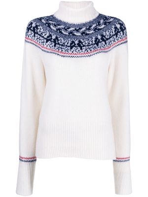 Thom Browne intarsia-knit long-sleeve jumper - White