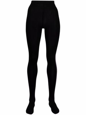 Thom Browne intarsia side-stripe opaque tights - Black