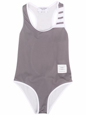 Thom Browne Kids 4 Bar Stripe swimsuit - Grey