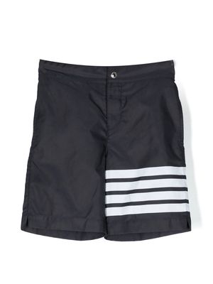 Thom Browne Kids 4-Bar swim shorts - Blue