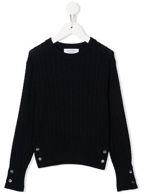 Thom Browne Kids cable-knit long-sleeved pullover - Black