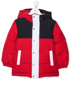 Thom Browne Kids colour-block puffer jacket - Red