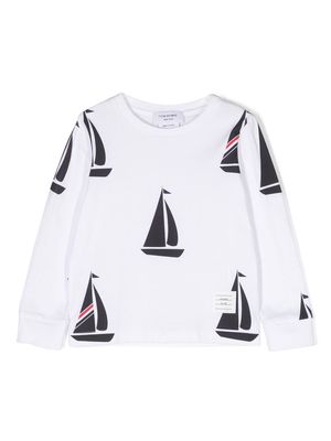Thom Browne Kids graphic-print jersey sweater - White