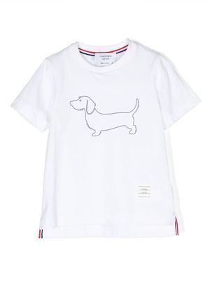Thom Browne Kids Hector dog-print cotton T-shirt - White