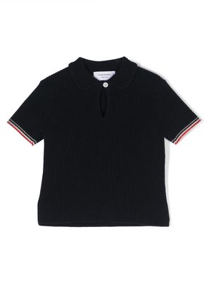 Thom Browne Kids knitted wool-blend polo shirt - Blue
