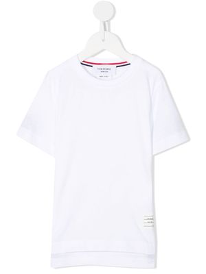 Thom Browne Kids logo-patch cotton T-shirt - White