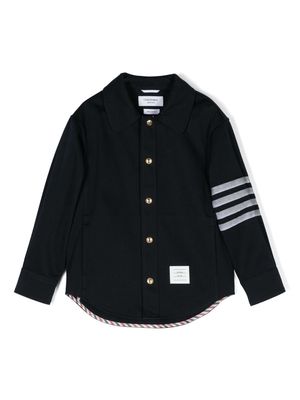 Thom Browne Kids long-sleeve cotton shirt jacket - Blue