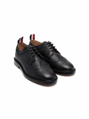 Thom Browne Kids pebbled-leather lace-up brogues - Black