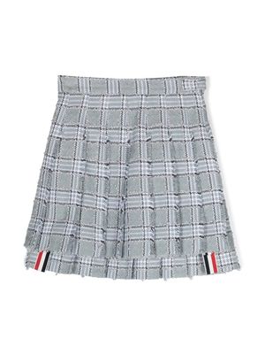 Thom Browne Kids pleated tweed skirt - Grey