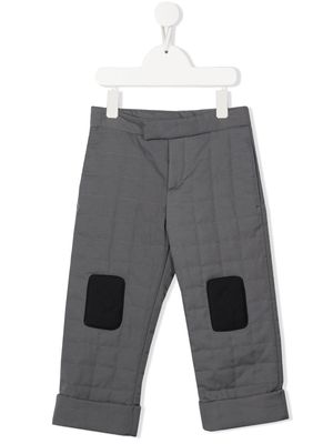 Thom Browne Kids quilted-finish straight trousers - Grey