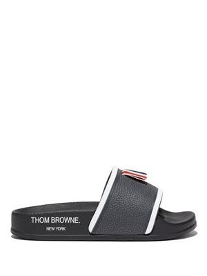 Thom Browne Kids RWB Stripe open-toe slides - White