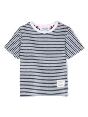 Thom Browne Kids short-sleeve striped jersey T-shirt - Blue