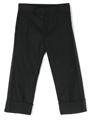 Thom Browne Kids straight-leg wool trousers - Black