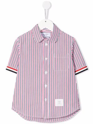 Thom Browne Kids striped short sleeve shirt - Red