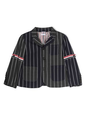 Thom Browne Kids striped wool blazer - Blue