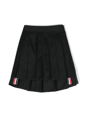 Thom Browne Kids Super 120s pleated wool skirt - Black