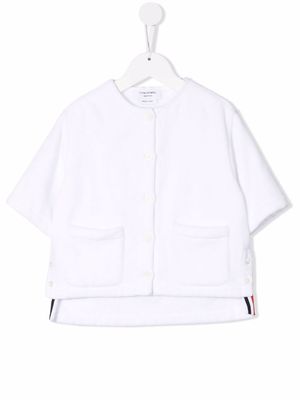 Thom Browne Kids terry-cloth short-sleeve cotton shirt - White