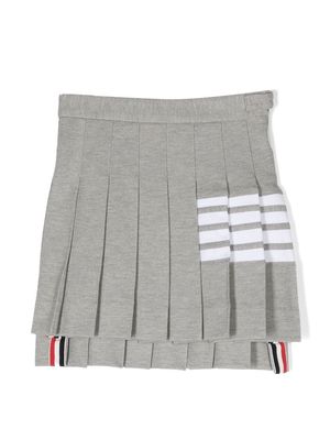 Thom Browne Kids varsity piqué pleated jersey skirt - Grey