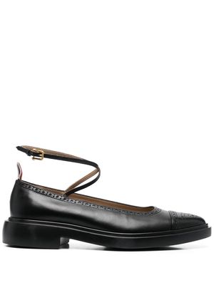 Thom Browne Kilt Varsity leather penny loafers - Black