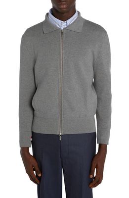 Thom Browne Knit Cotton Jacket in Light Grey