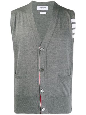 Thom Browne knitted 4-Bar V-neck vest - Grey