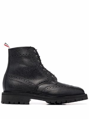 Thom Browne lace-up brogue boots - 001 BLACK