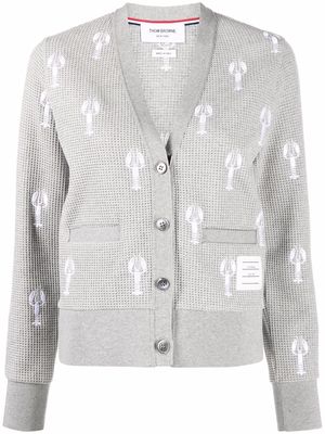 Thom Browne lobster-embroidered cardigan - Grey